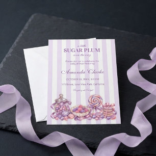 A Little Sugar Plum is on the way Baby Shower  Invitation