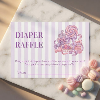 A Little Sugarplum Candy Baby Shower Diaper Raffle Enclosure Card