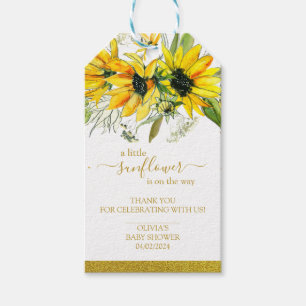 A little sunflower baby shower  gift tags