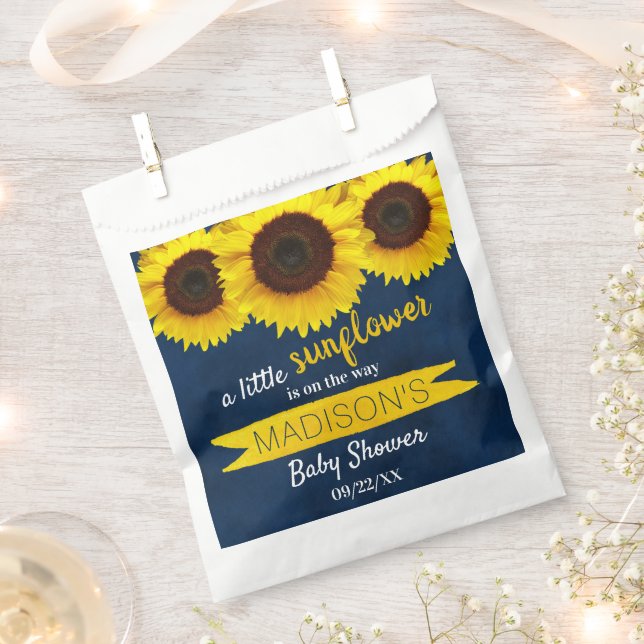 A Little Sunflower Is On The Way! Baby Shower Favour Bags (Clipped)