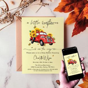 A Little Sunflower Is On The Way Baby Shower Invitation