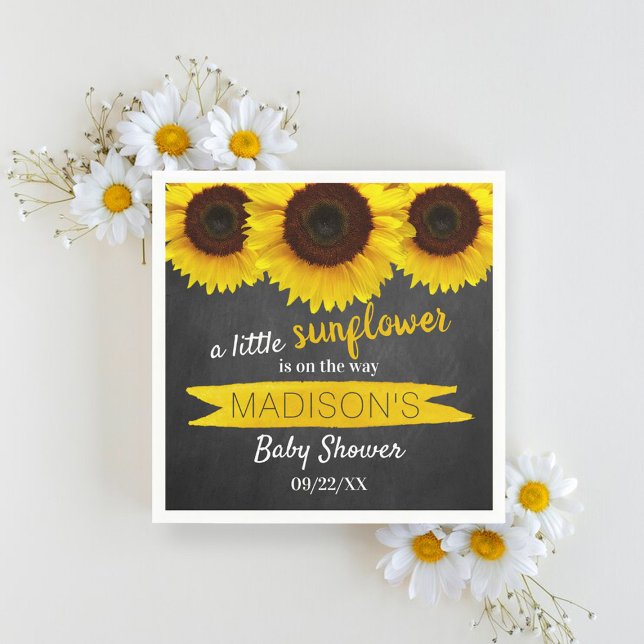 A Little Sunflower Is On The Way! Baby Shower Napkin (Creator Uploaded)