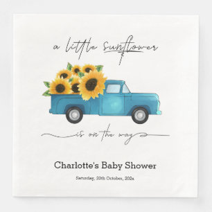 A Little Sunflower Is On The Way Baby Shower Napkin