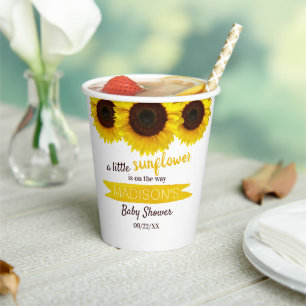 A Little Sunflower Is On The Way! Baby Shower Paper Cups