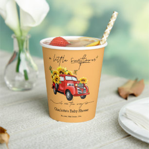 A Little Sunflower Is On The Way Baby Shower Paper Cups
