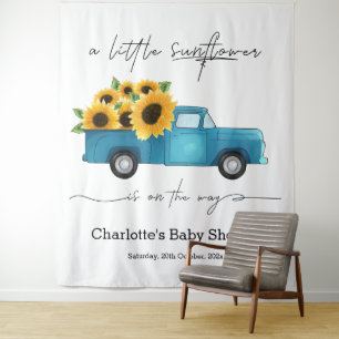 A Little Sunflower Is On The Way Baby Shower Tapestry