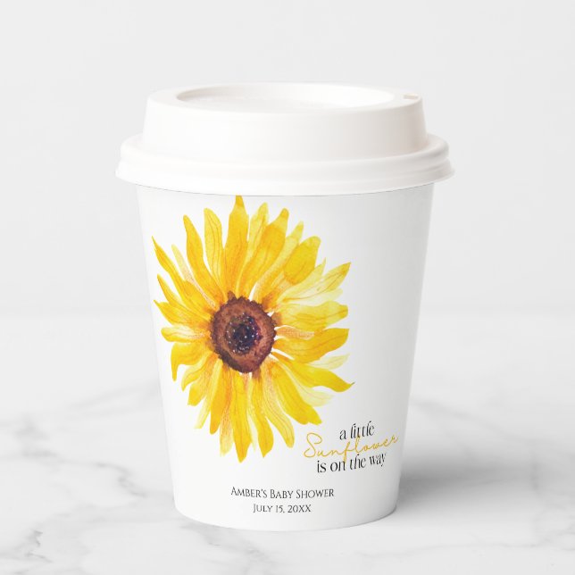 A Little Sunflower is on the Way Shower Paper Cups (Front)