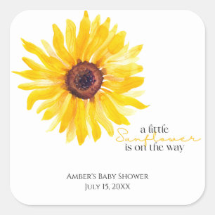 A Little Sunflower is on the Way Shower Sticker