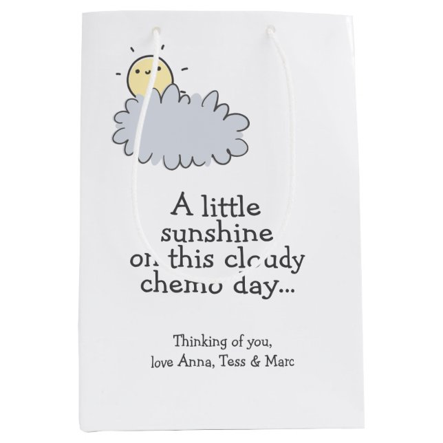 A little sunshine on this cloudy day - Chemo Care Medium Gift Bag (Front)