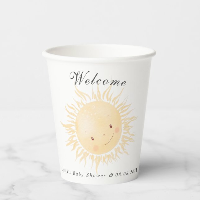  A Little Sunshine Sky  Personalised  Paper Cups (Front)