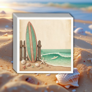 A Little Surfer Vintage Baby Shower Napkin