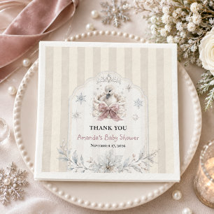 A Little Swan Winter Princess Baby Shower Napkin