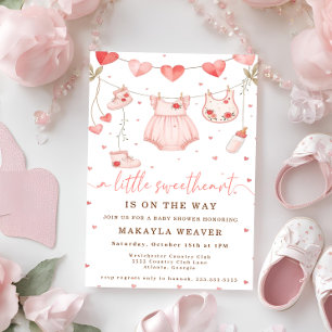 A Little Sweet Heart Is On The Way Baby Shower Invitation