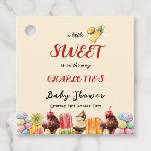 A Little Sweet Is On The Way Ice Cream Baby Shower Favour Tags