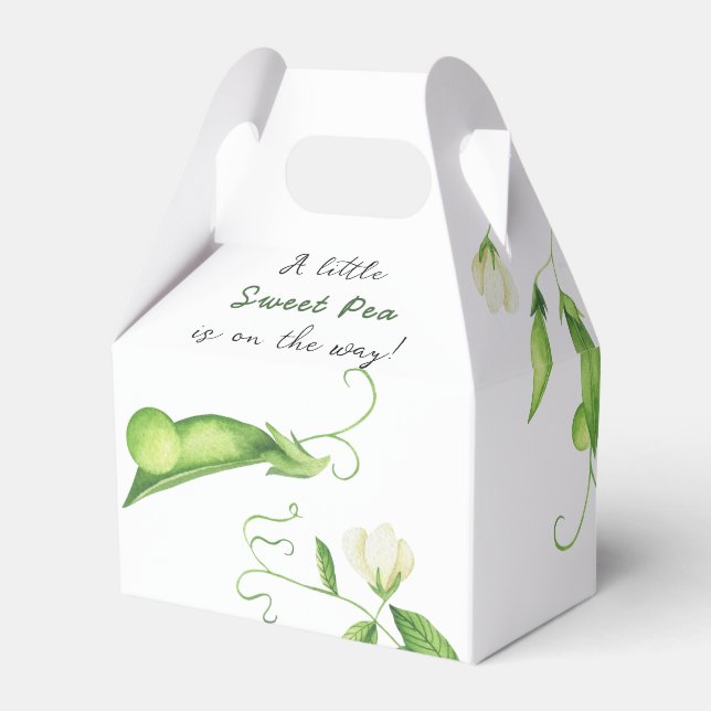 A Little Sweet Pea Is On The Way Baby Shower Favour Box (Front Side)