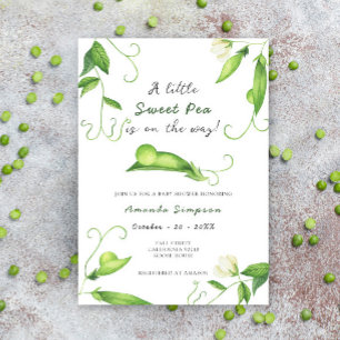 A Little Sweet Pea Is On The Way Baby Shower Invitation