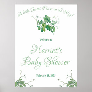 A Little Sweet Pea is on the Way!  Baby Shower Poster