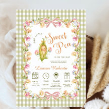 A Little Sweet Pea Is On The Way Green Gingham