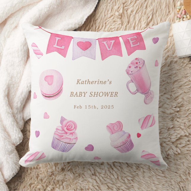 A Little Sweetheart Baby Shower Cushion (Blanket)