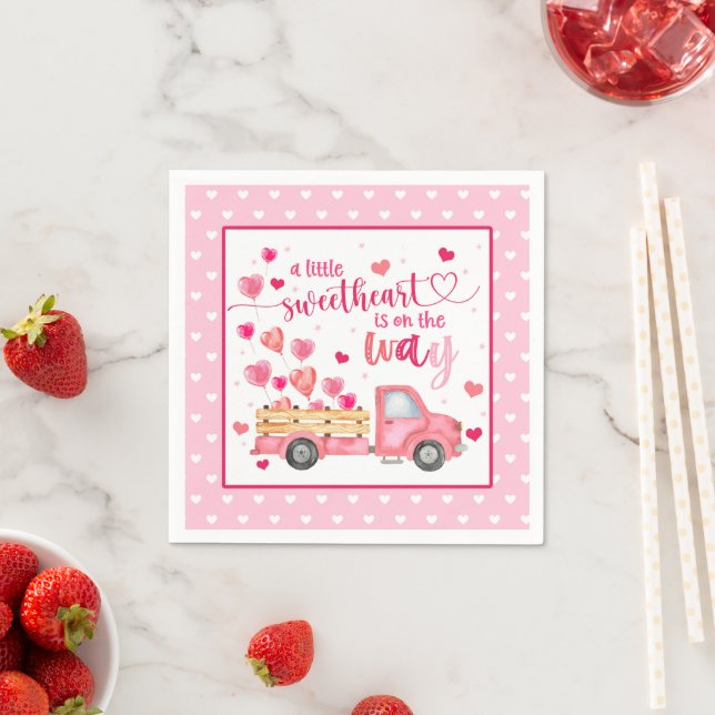 A Little Sweetheart Baby Shower Napkin (Insitu)