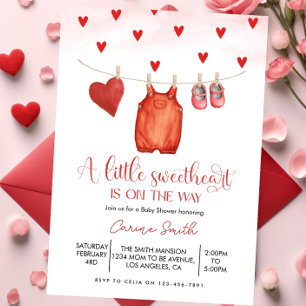 A  Little Sweetheart Baby Shower Party Invitation