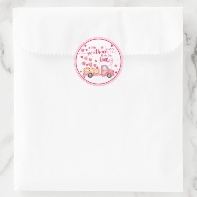 A Little Sweetheart Baby Shower Sticker (Bag)