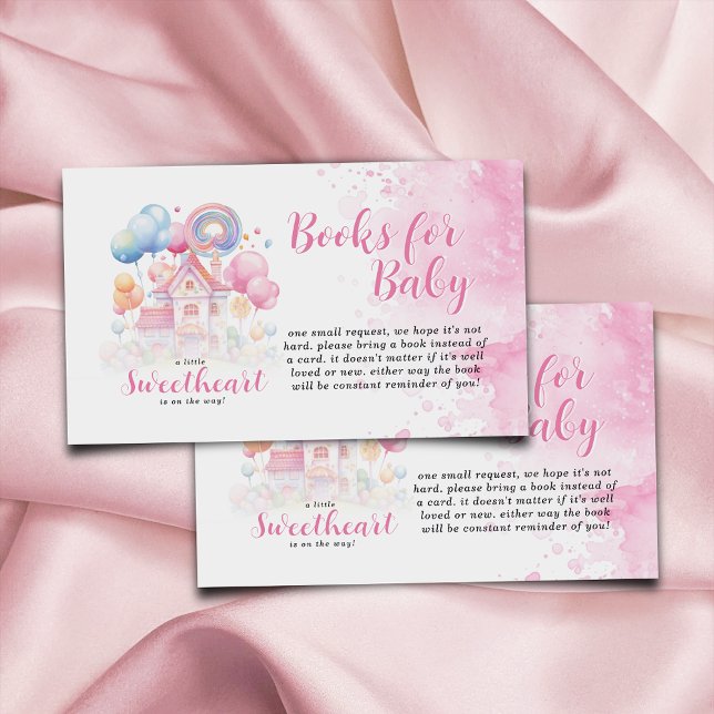 A Little Sweetheart Books for Baby Baby Shower Enclosure Card (Creator Uploaded)