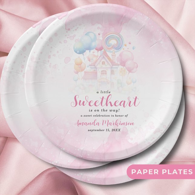 A Little Sweetheart Candy Baby Shower Paper Plate (Creator Uploaded)