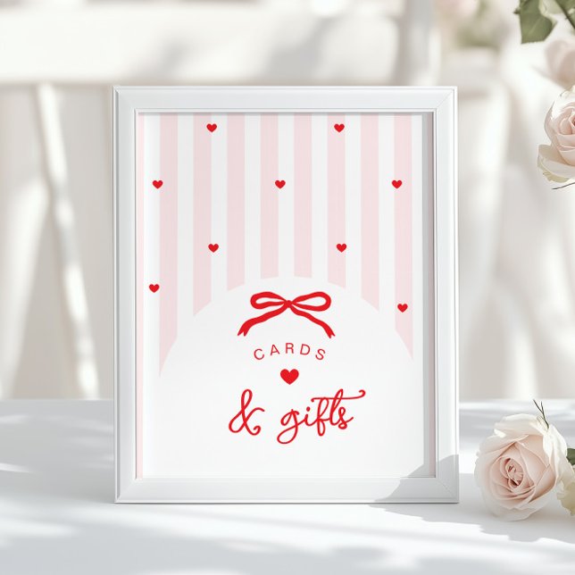 A Little Sweetheart Cards and gifts Pink Red Bow Poster (Creator Uploaded)