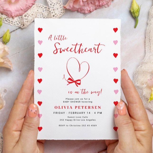 A little sweetheart cute Valentines baby shower Invitation (Creator Uploaded)