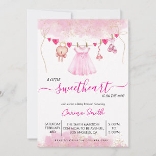 A little Sweetheart girl Baby Shower Invitation 