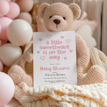 A little sweetheart Girl Baby Shower Invitation