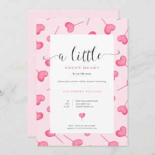 A Little Sweetheart Girl Baby Shower Invitation