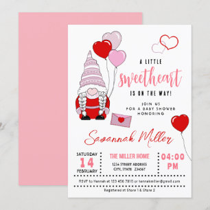A Little Sweetheart Gnome Baby Shower Invitation