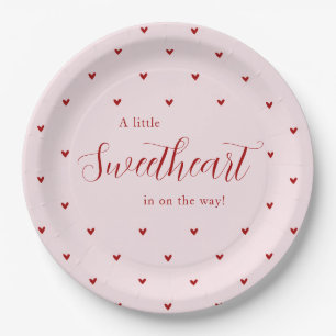 A Little Sweetheart Is On The Way Baby Shower Paper Plate