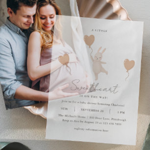 A Little Sweetheart is on the Way Baby Shower Vellum Invitations