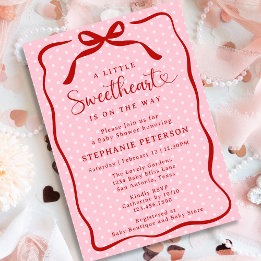 A Little Sweetheart Is On The Way Girl Baby Shower Invitation