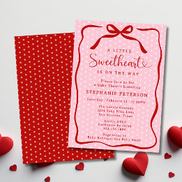 A Little Sweetheart Is On The Way Girl Baby Shower Invitation
