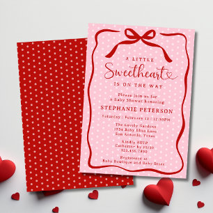 A Little Sweetheart Is On The Way Girl Baby Shower Invitation