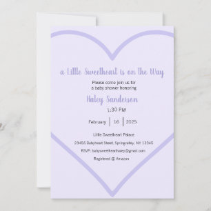 A Little Sweetheart is on the Way Invitation