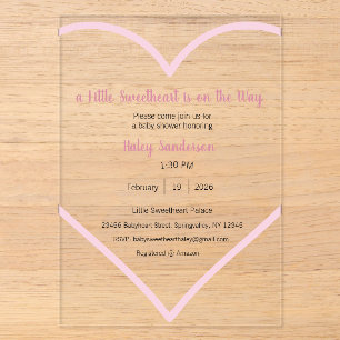 A Little Sweetheart is on the Way Invitation