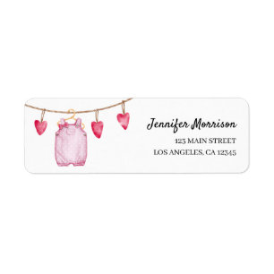 A Little Sweetheart Pink Girl Baby Shower Address