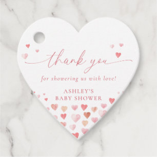 A Little Sweetheart, Pink Girl Baby Shower Favour Tags