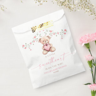 A Little Sweetheart Pink Teddy Bear Baby Shower Favour Bags
