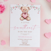A Little Sweetheart Pink Teddy Bear Baby Shower