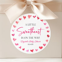 A Little Sweetheart Red Pink Hearts Baby Shower