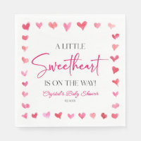 A Little Sweetheart Red Pink Hearts Baby Shower