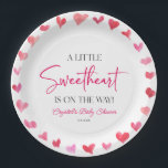 A Little Sweetheart Red Pink Hearts Baby Shower Paper Plate<br><div class="desc">This is a A Little Sweetheart Is On The Way! Red Pink Hearts Baby Shower Paper Plates!</div>