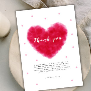 A Little Sweetheart Red Valentines Baby Shower  Thank You Card