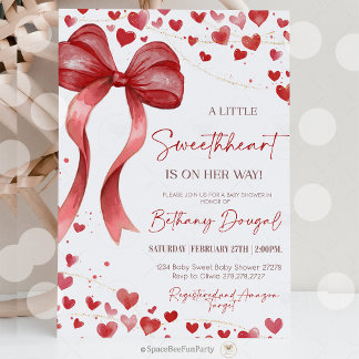 A Little Sweetheart Valentine Baby Is on her way  Invitation